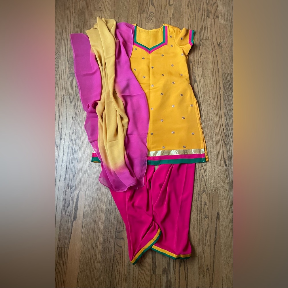 Salwar with patiala pants and dupatta